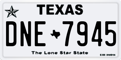 TX license plate DNE7945