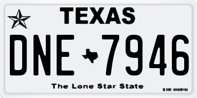 TX license plate DNE7946