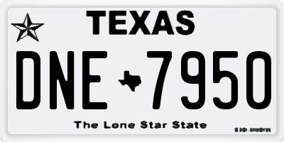 TX license plate DNE7950