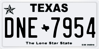 TX license plate DNE7954