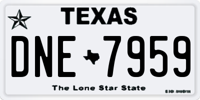 TX license plate DNE7959