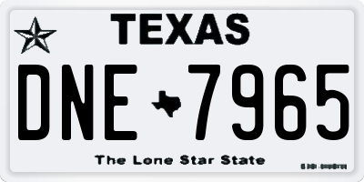 TX license plate DNE7965