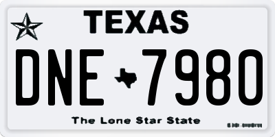 TX license plate DNE7980