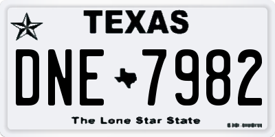 TX license plate DNE7982