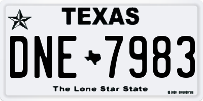 TX license plate DNE7983