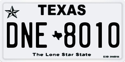 TX license plate DNE8010