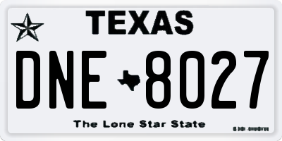 TX license plate DNE8027