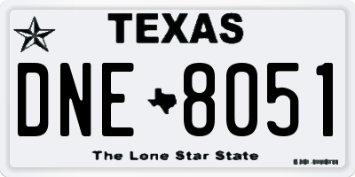 TX license plate DNE8051