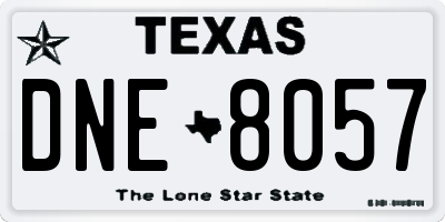 TX license plate DNE8057