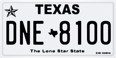 TX license plate DNE8100