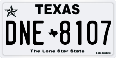 TX license plate DNE8107