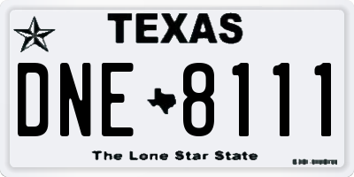 TX license plate DNE8111