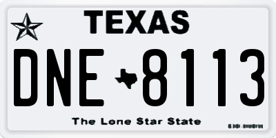 TX license plate DNE8113