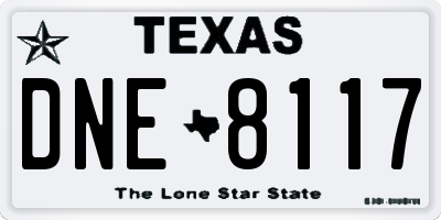 TX license plate DNE8117