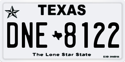 TX license plate DNE8122