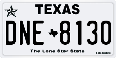 TX license plate DNE8130