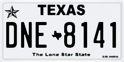 TX license plate DNE8141