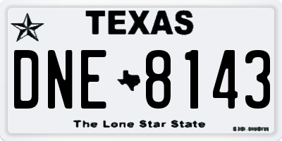 TX license plate DNE8143