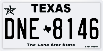 TX license plate DNE8146