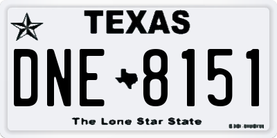 TX license plate DNE8151