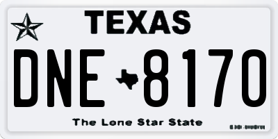 TX license plate DNE8170