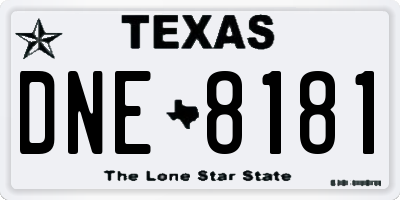 TX license plate DNE8181