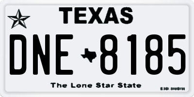 TX license plate DNE8185