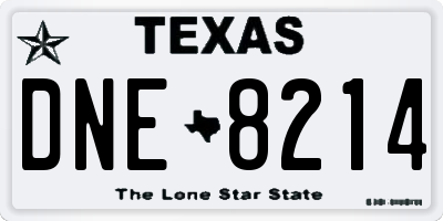 TX license plate DNE8214