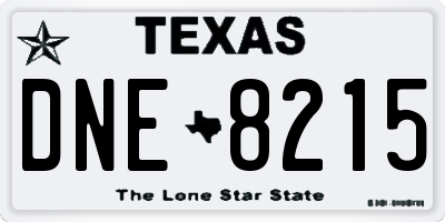 TX license plate DNE8215