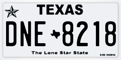 TX license plate DNE8218