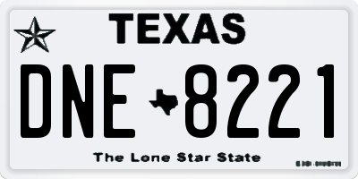 TX license plate DNE8221