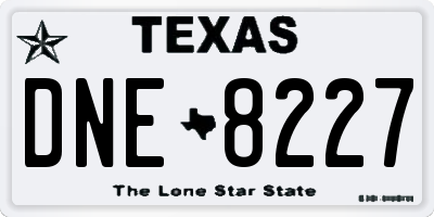 TX license plate DNE8227