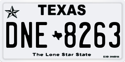 TX license plate DNE8263
