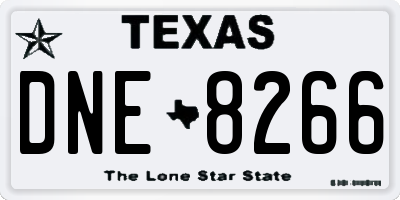 TX license plate DNE8266