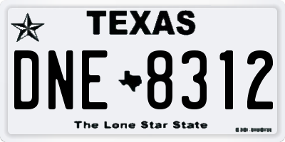 TX license plate DNE8312