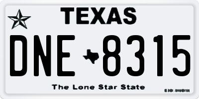 TX license plate DNE8315