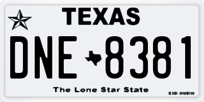 TX license plate DNE8381