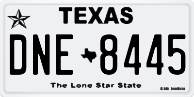 TX license plate DNE8445