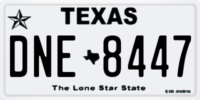 TX license plate DNE8447
