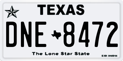 TX license plate DNE8472