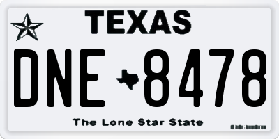 TX license plate DNE8478