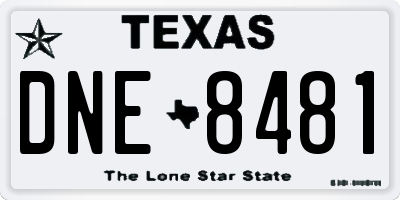 TX license plate DNE8481