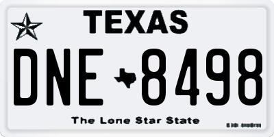 TX license plate DNE8498