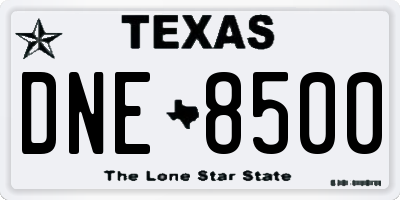 TX license plate DNE8500