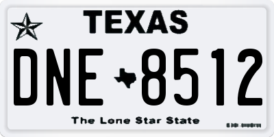 TX license plate DNE8512