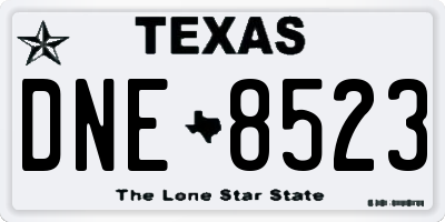 TX license plate DNE8523