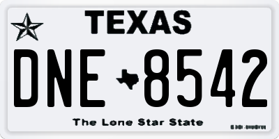 TX license plate DNE8542