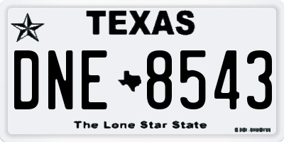 TX license plate DNE8543