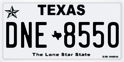 TX license plate DNE8550