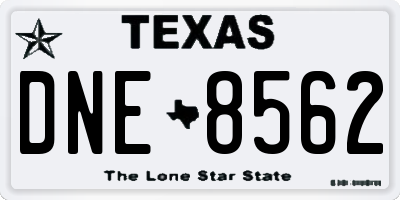 TX license plate DNE8562
